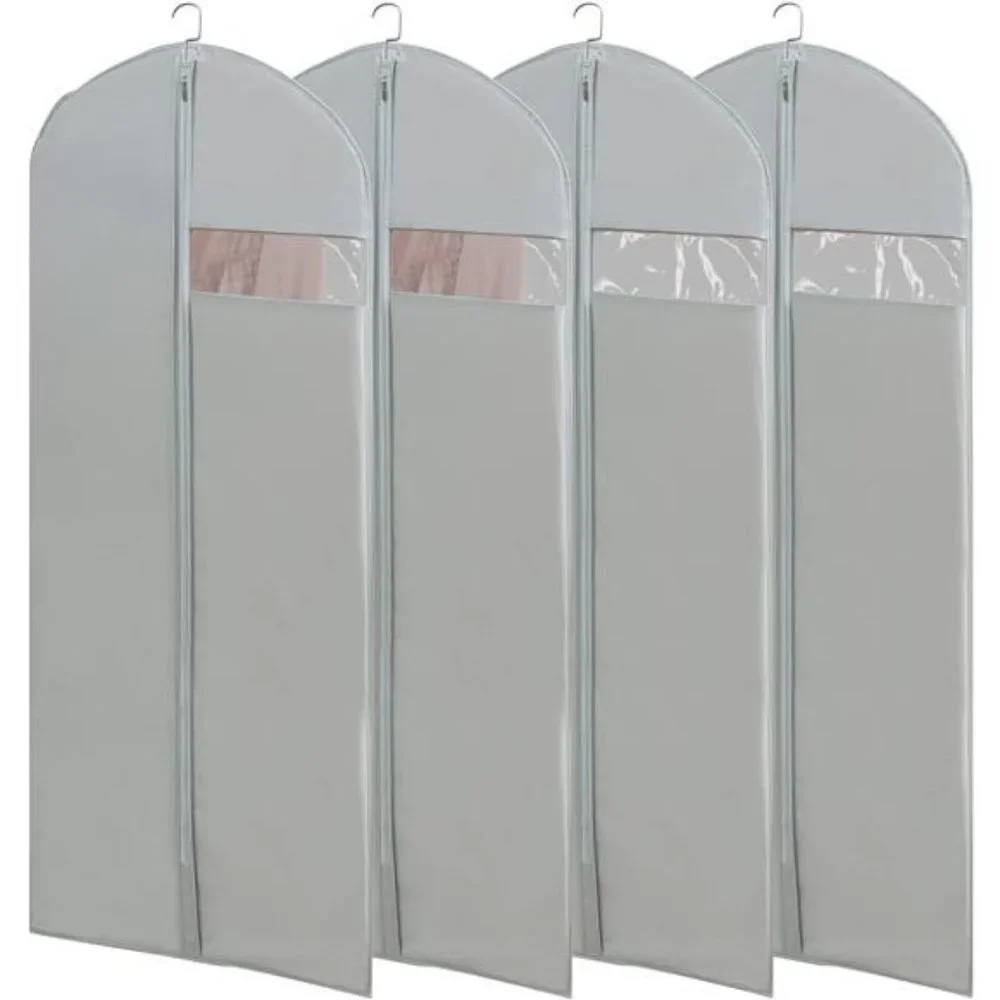DressBags for Gowns Long,65''LongDress Clear GarmentBag(Set of 4, 23.3'' X 65'')